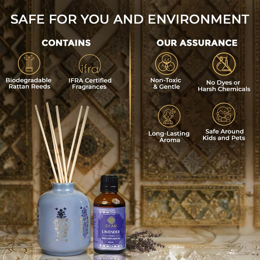 Lavender Scented Reed Diffuser Set| Festive Sheesh Mahal Collection, 2025-26 - Image 7