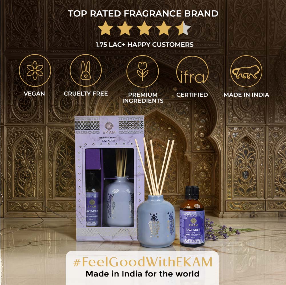 Lavender Scented Reed Diffuser Set| Festive Sheesh Mahal Collection, 2025-26 - Image 8