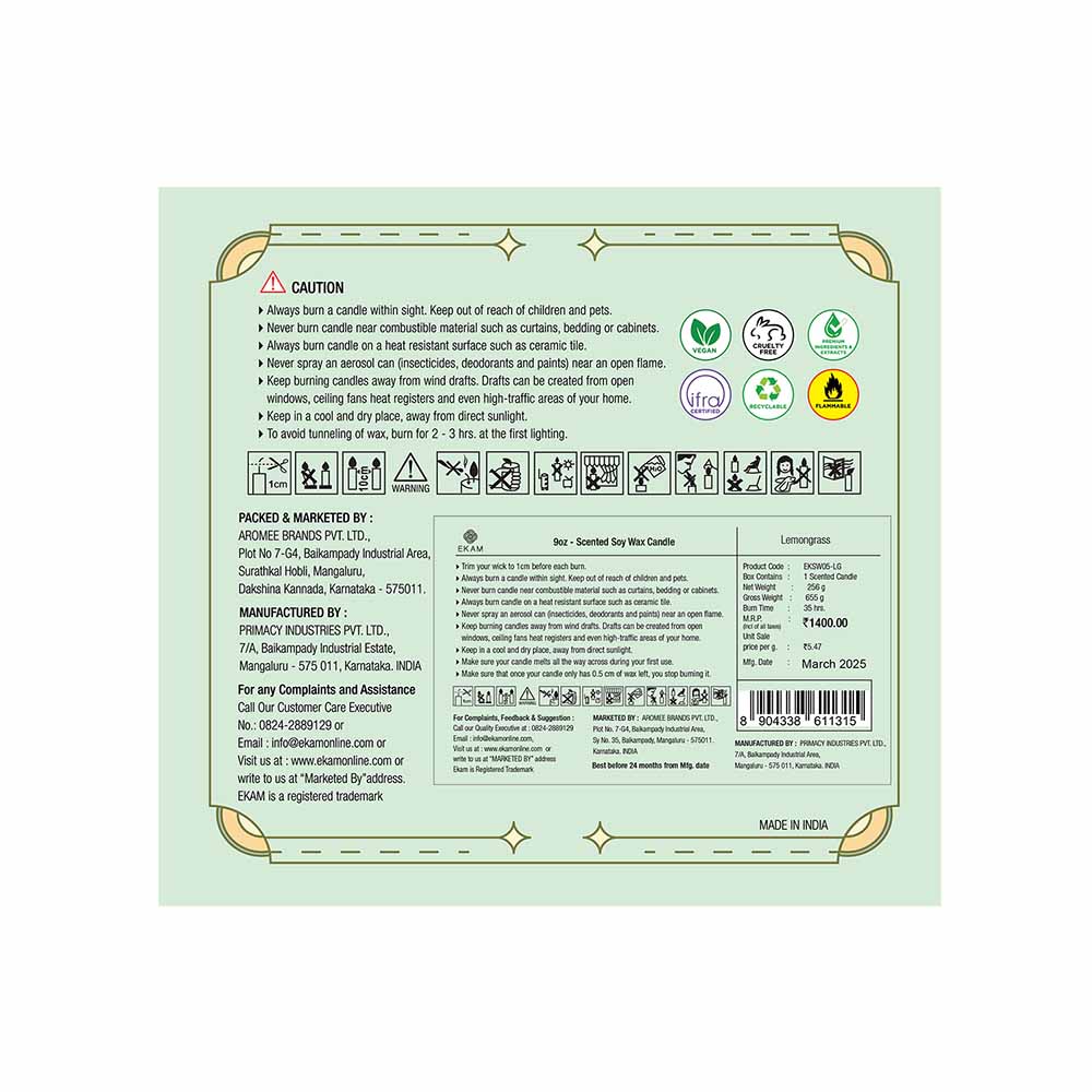 Lemongrass 3 Wick Scented Candle - Image 11