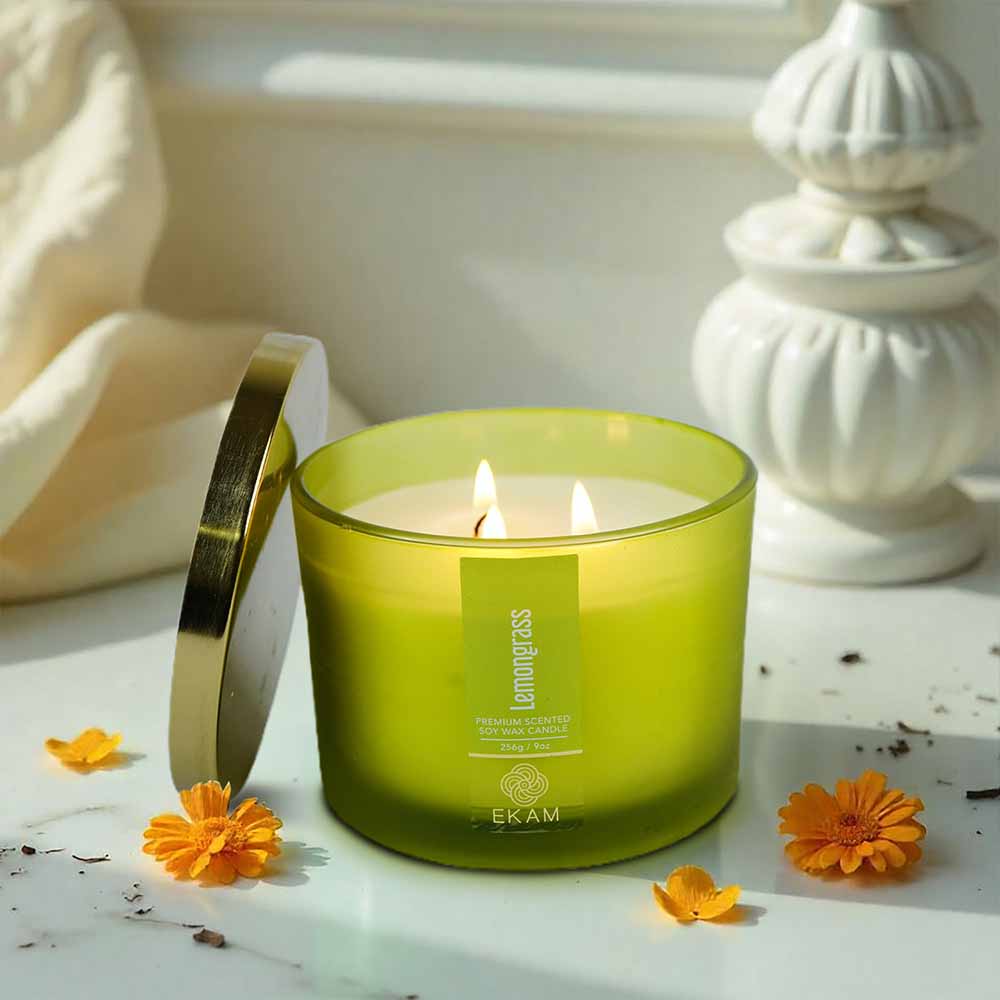 Lemongrass 3 Wick Scented Candle - Image 4