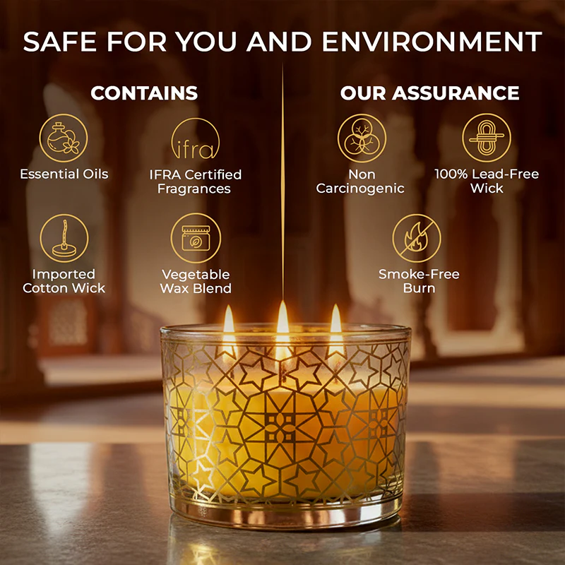 Lemongrass Scented 3 Wick Candle, 213 g| Festive Pink Haveli Collection, 2025-26 - Image 7