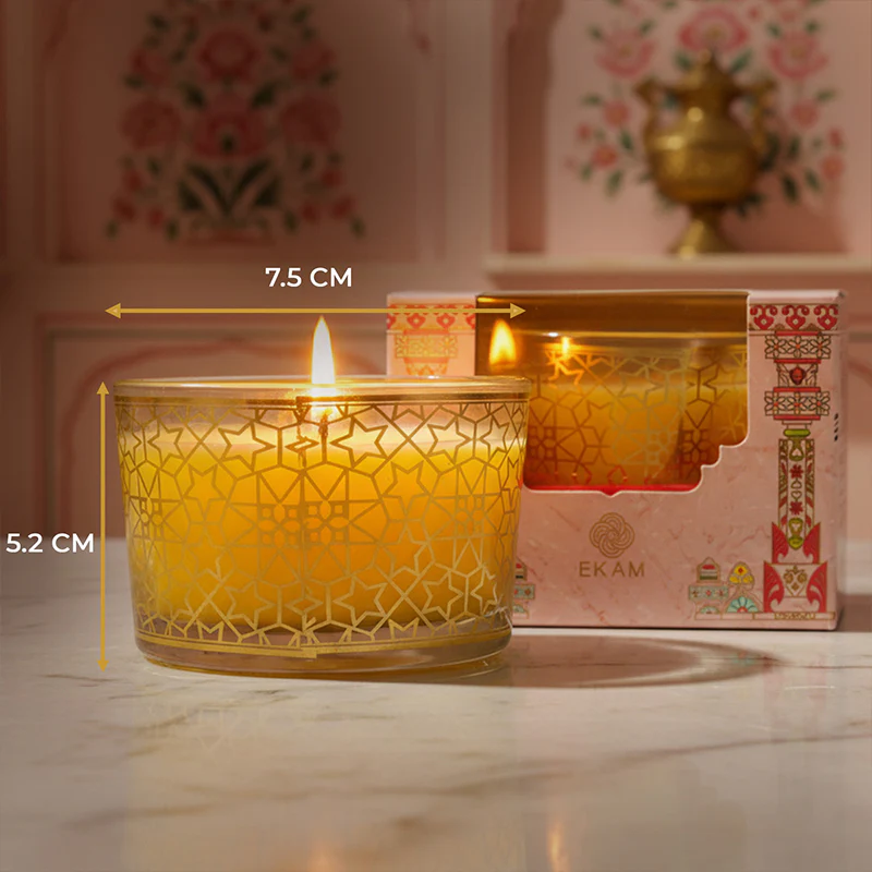 Lemongrass Scented Bowl Candle, 85 g| Festive Pink Haveli Collection, 2025-26 - Image 6