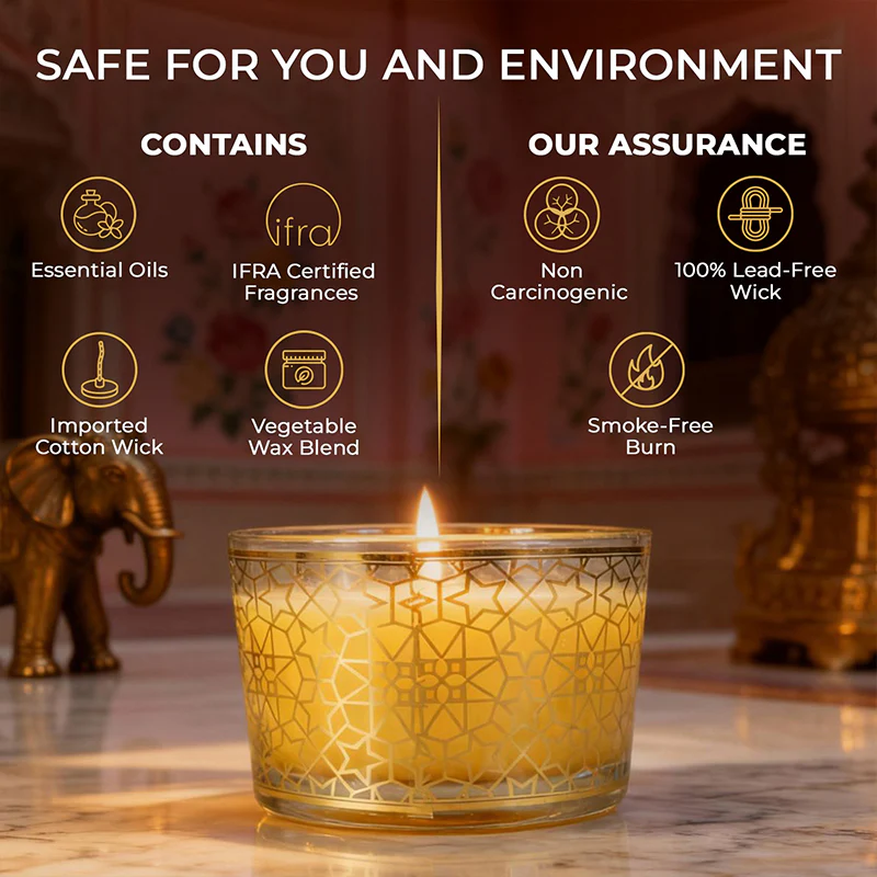 Lemongrass Scented Bowl Candle, 85 g| Festive Pink Haveli Collection, 2025-26 - Image 7