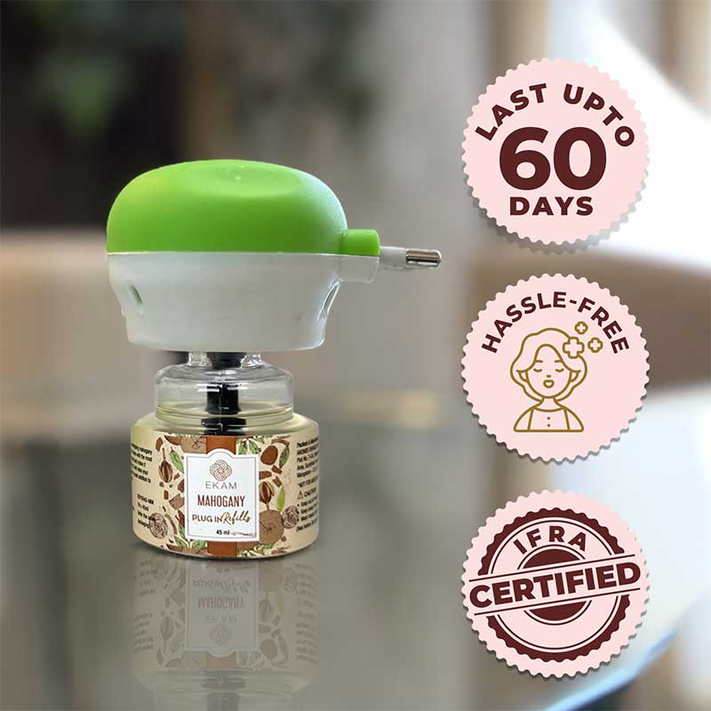 Lemongrass Scented Plug In Kit and 3-pack Refill Combo of Mahogany, Rose & Jasmine Fragrances - Image 5