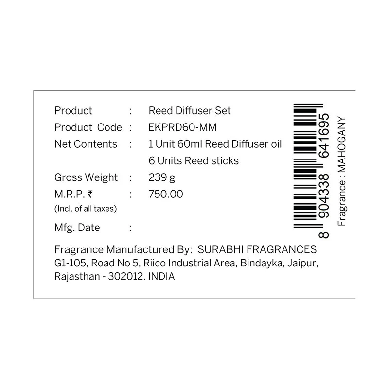 Mahogany Frosted Glass Reed Diffuser Set for Home, 60 ml - Image 10