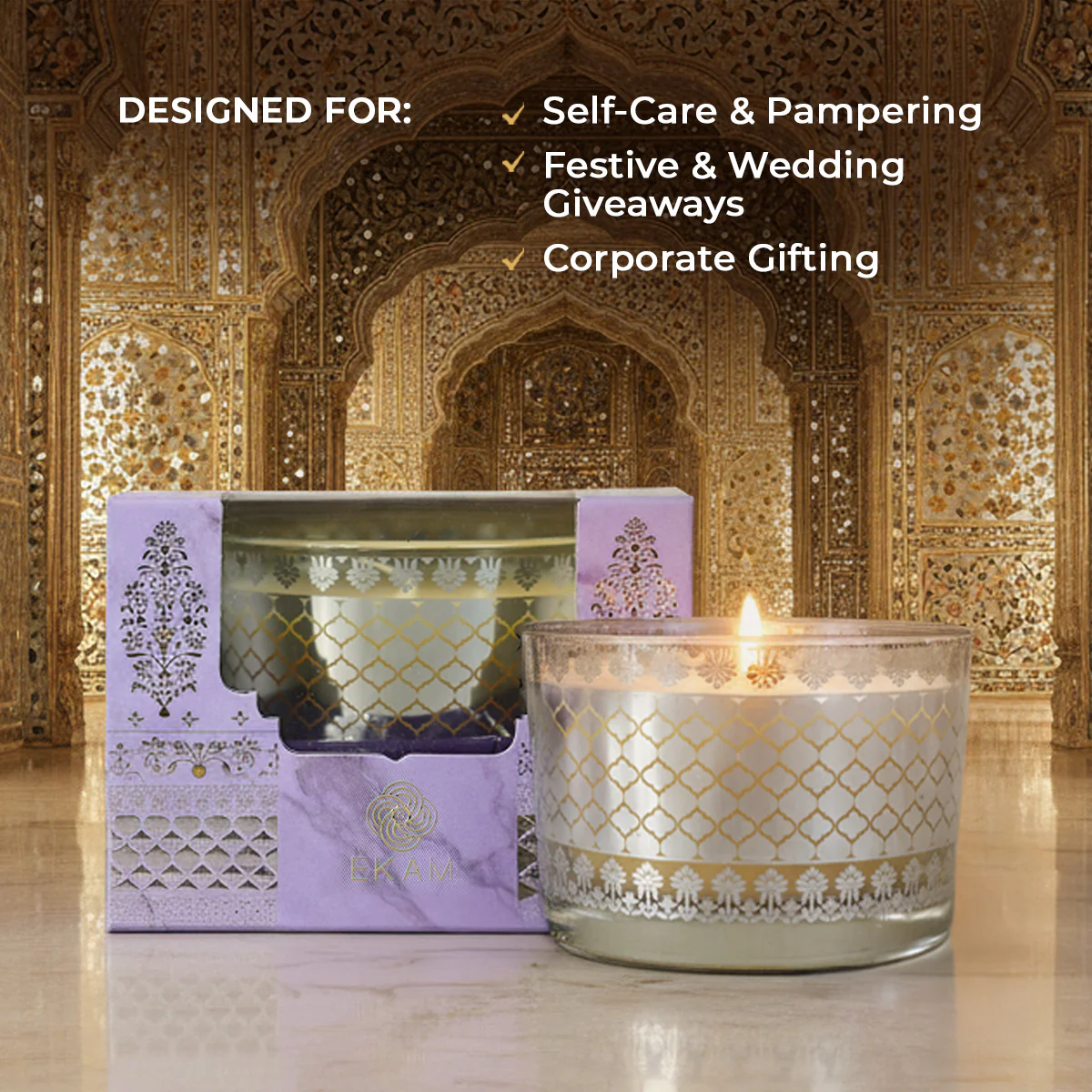 Mahogany Scented Bowl Candle, 85 g| Festive Sheesh Mahal Collection, 2025-26 - Image 3