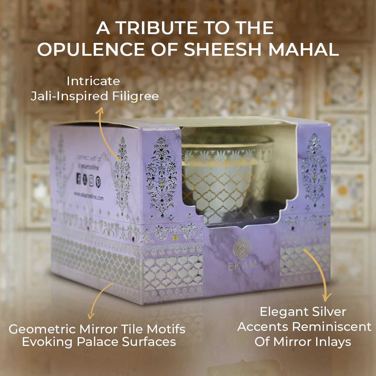 Mahogany Scented Bowl Candle, 85 g| Festive Sheesh Mahal Collection, 2025-26 - Image 4