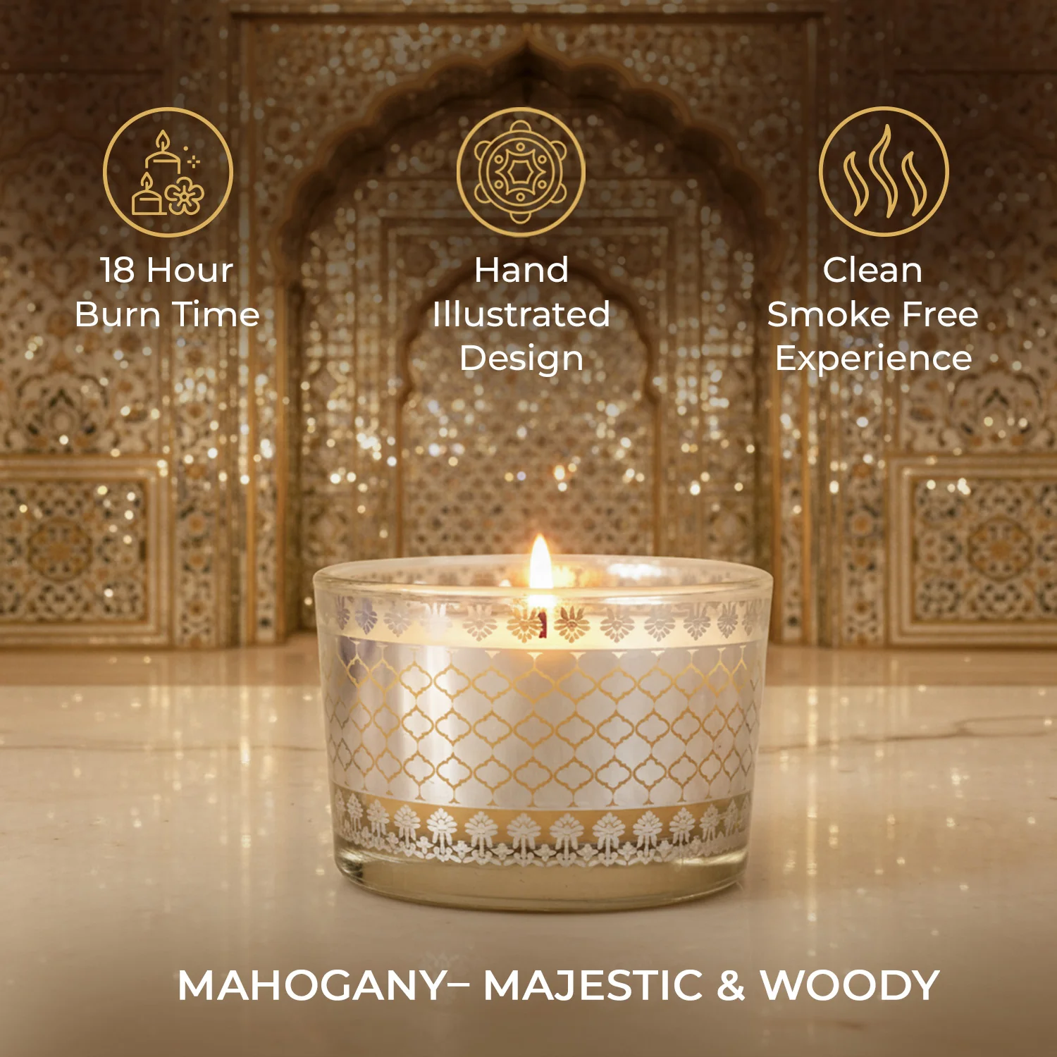 Mahogany Scented Bowl Candle, 85 g| Festive Sheesh Mahal Collection, 2025-26 - Image 5
