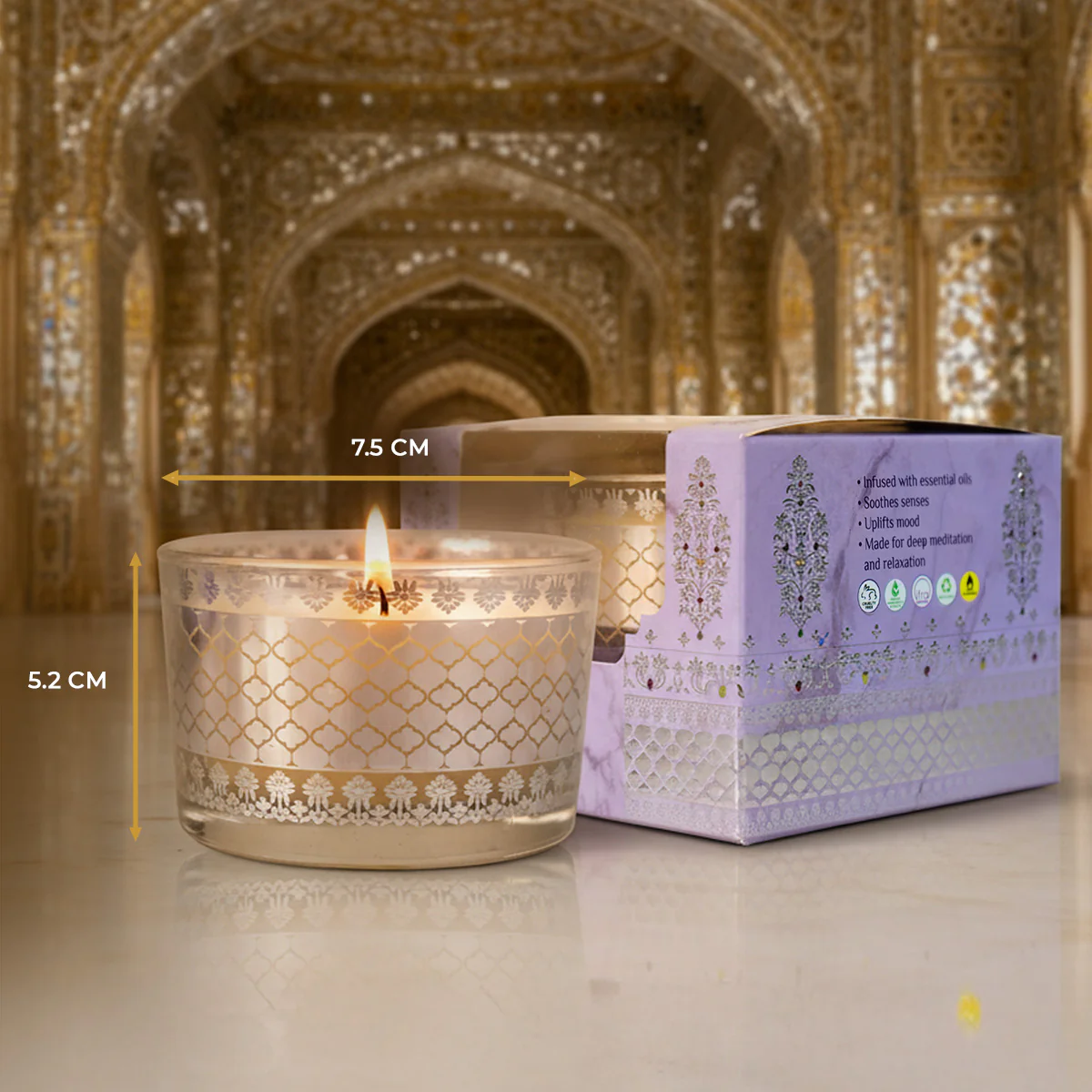 Mahogany Scented Bowl Candle, 85 g| Festive Sheesh Mahal Collection, 2025-26 - Image 6
