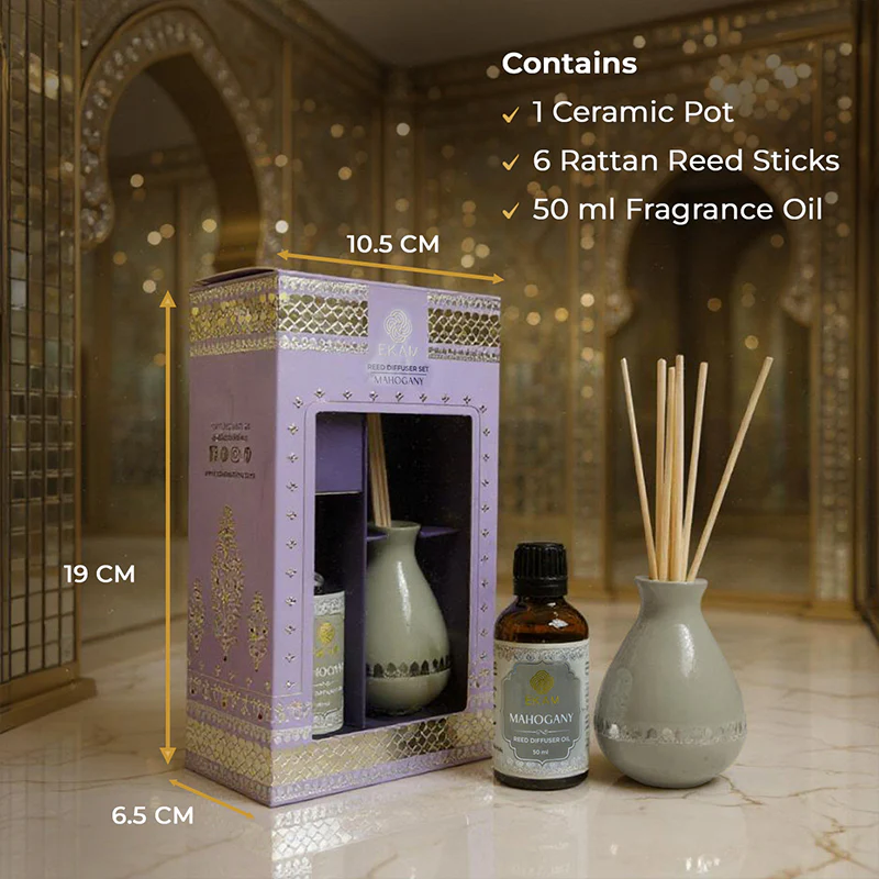 Mahogany Scented Reed Diffuser Set | Festive Sheesh Mahal Collection, 2025-26 - Image 6