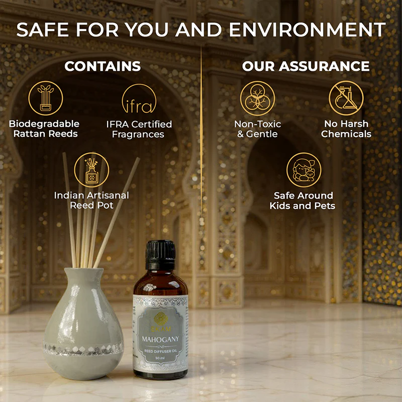 Mahogany Scented Reed Diffuser Set | Festive Sheesh Mahal Collection, 2025-26 - Image 7
