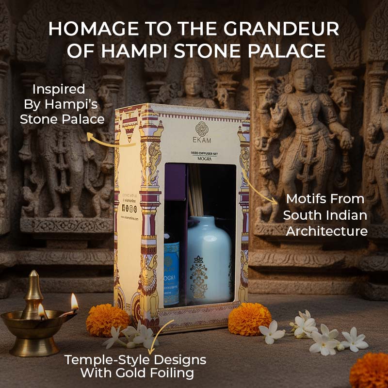 Mogra Reed Diffuser Gift Set| Festive Stone Palace Collection, 2025-26 - Image 4