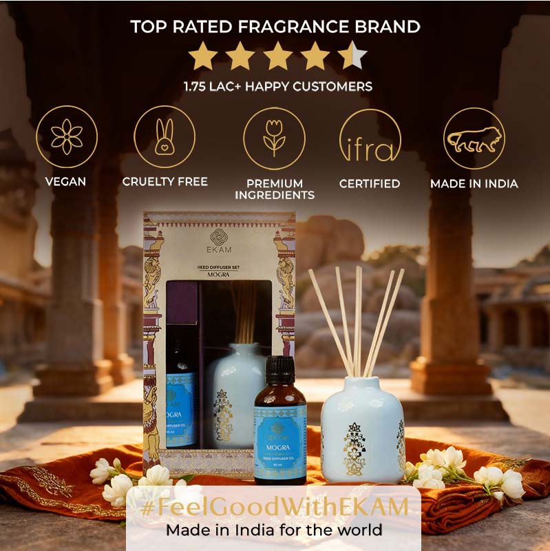Mogra Reed Diffuser Gift Set| Festive Stone Palace Collection, 2025-26 - Image 8