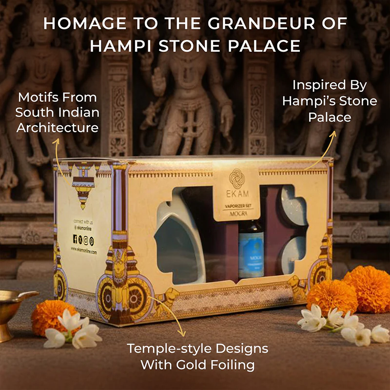 Mogra Scented 10 ml Aroma Oil Warmer Set | Festive Stone Palace Collection, 2025-26 - Image 4