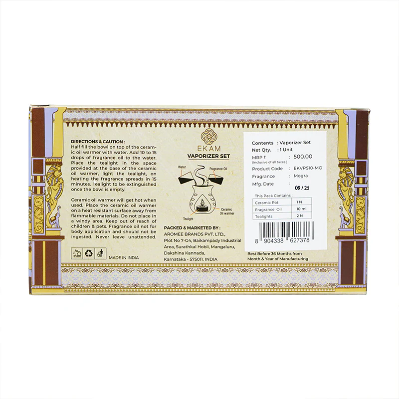 Mogra Scented 10 ml Aroma Oil Warmer Set | Festive Stone Palace Collection, 2025-26 - Image 9
