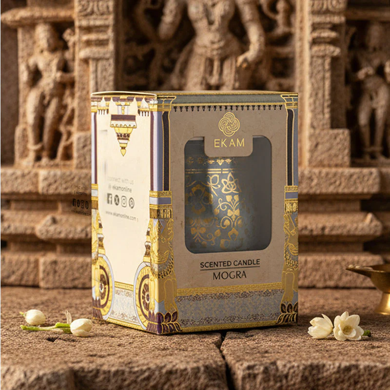 Mogra Scented Jar Candle, 28.5 g | Festive Stone Palace Collection, 2025-26 - Image 2