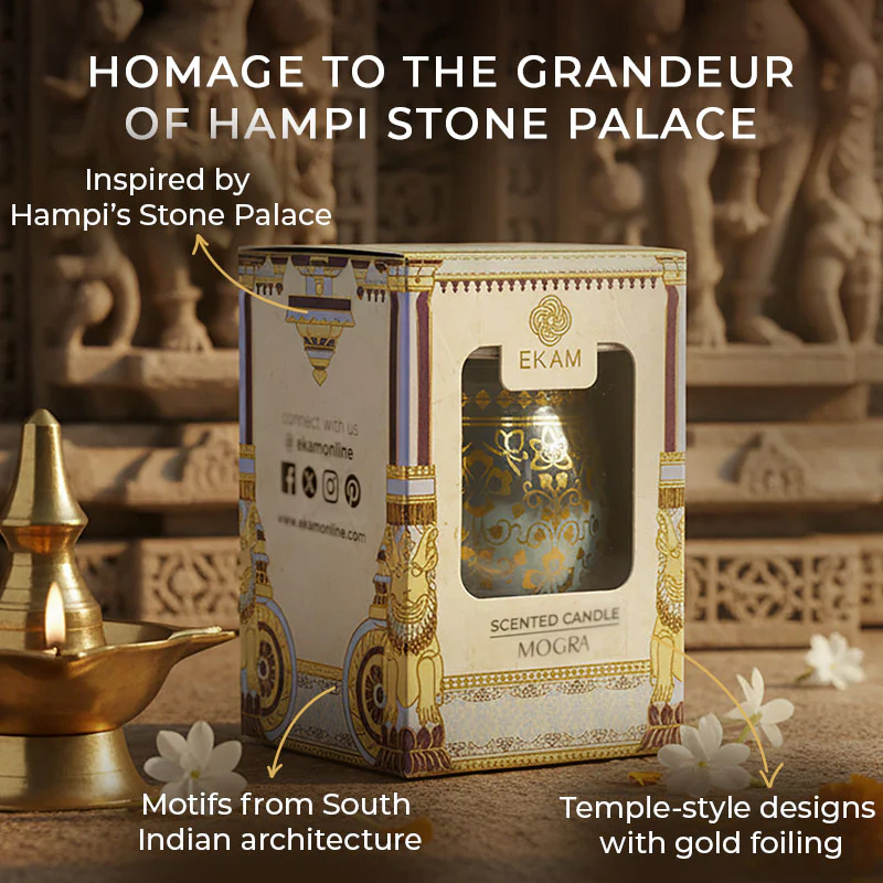 Mogra Scented Jar Candle, 28.5 g | Festive Stone Palace Collection, 2025-26 - Image 4