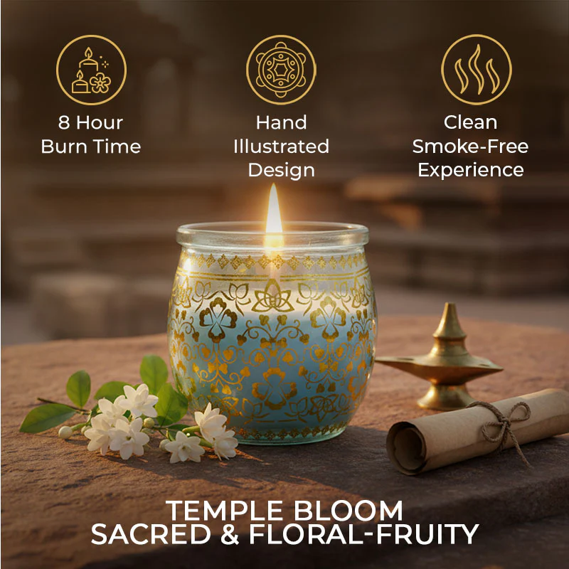 Mogra Scented Jar Candle, 28.5 g | Festive Stone Palace Collection, 2025-26 - Image 5