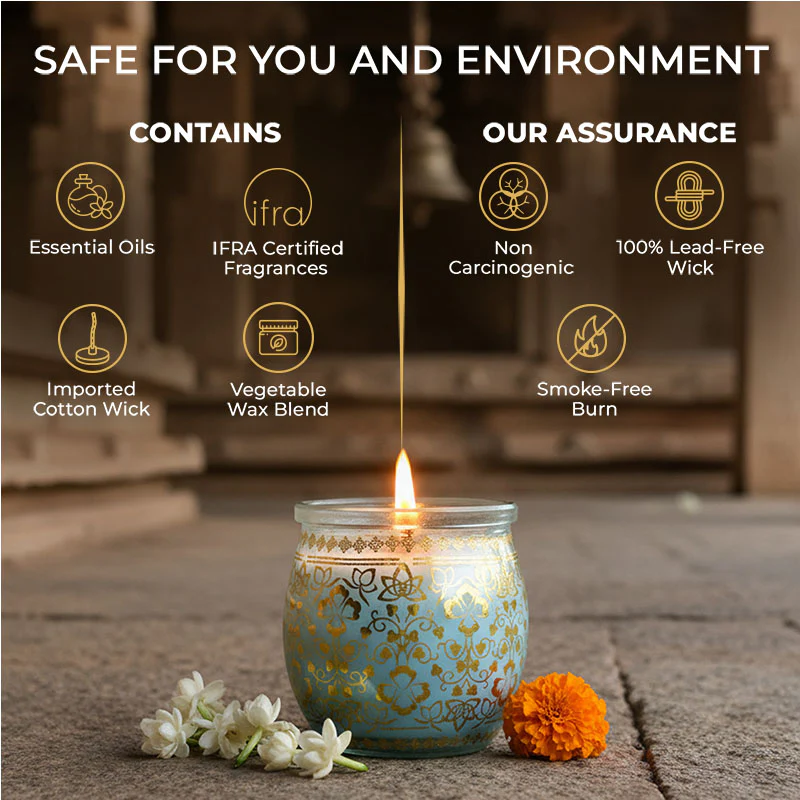 Mogra Scented Jar Candle, 28.5 g | Festive Stone Palace Collection, 2025-26 - Image 7