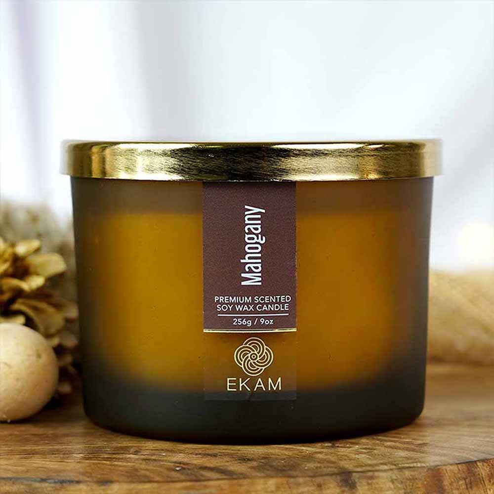 Mahogany 3 Wick Scented Candle - Image 4