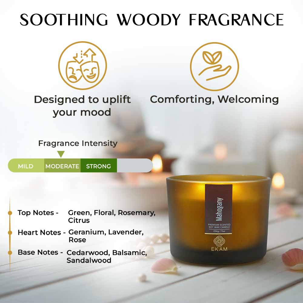 Mahogany 3 Wick Scented Candle - Image 5