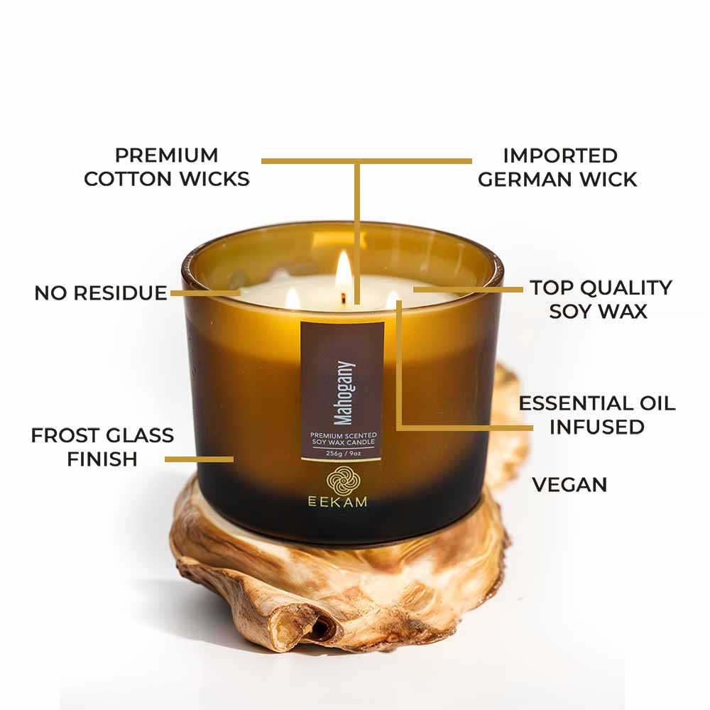 Mahogany 3 Wick Scented Candle - Image 8
