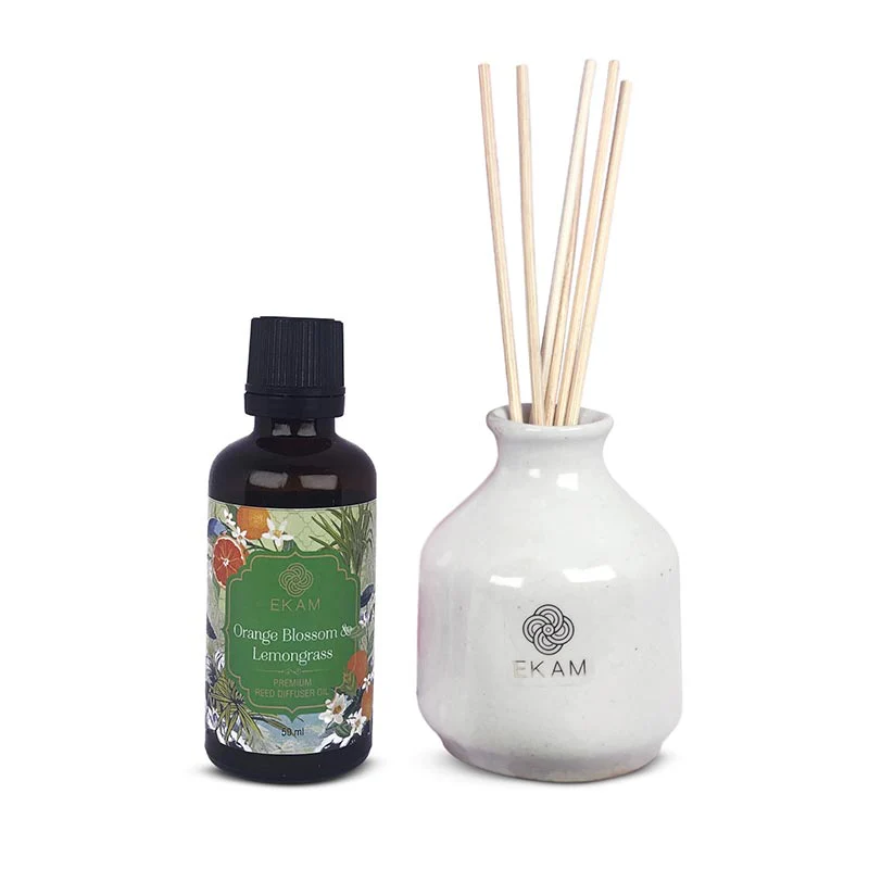 Orange Blossom & Lemongrass Reed Diffuser Gift Set - Image 3