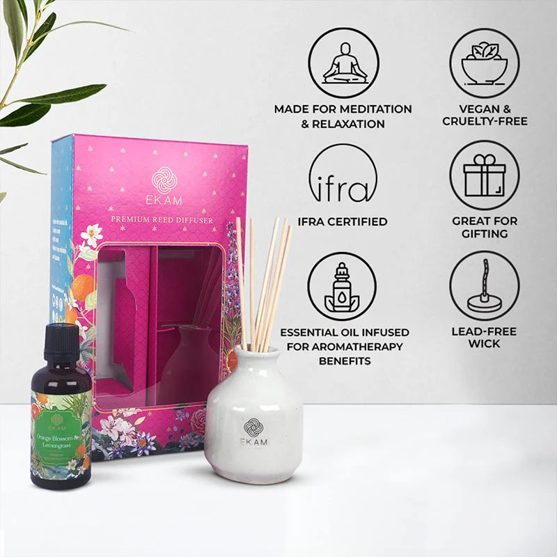 Orange Blossom & Lemongrass Reed Diffuser Gift Set - Image 5