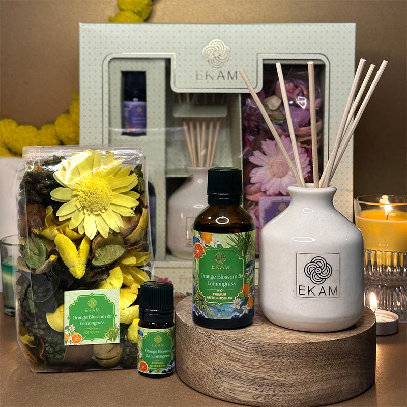 Orange Blossom & Lemongrass Reed Diffuser & Potpourri Gift Set - Image 3