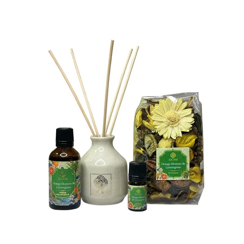 Orange Blossom & Lemongrass Reed Diffuser & Potpourri Gift Set - Image 5
