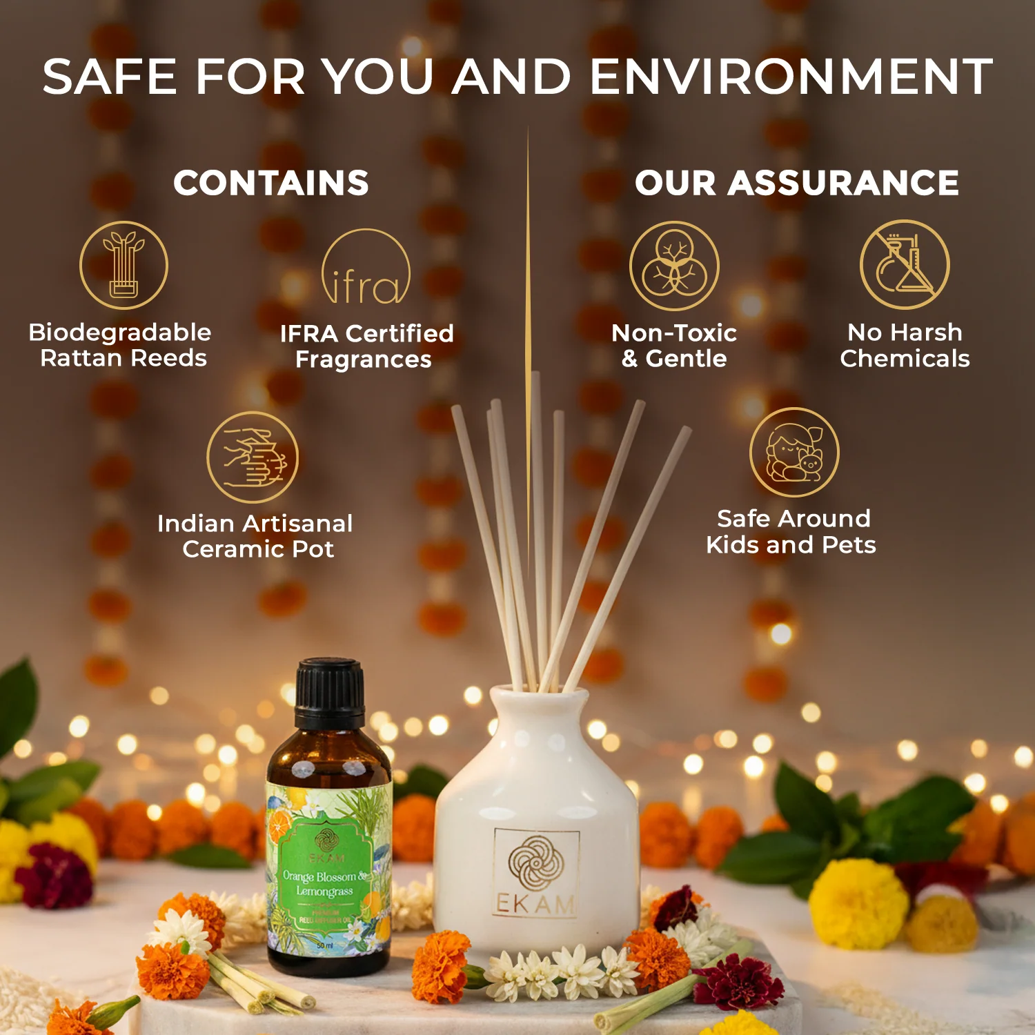 Orange Blossom & Lemongrass Reed Diffuser Set - Image 4