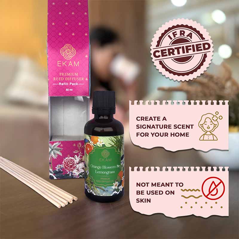 Orange Blossom & Lemongrass 50ml Reed Diffuser Refill Gift Box - Image 5