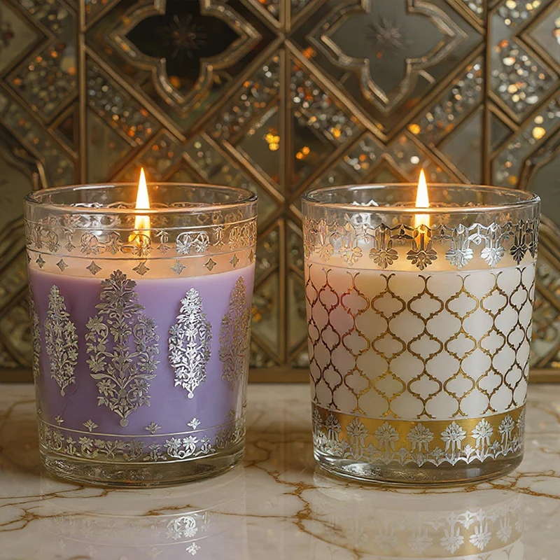 Pack of 2 Scented Votive Candles| Lavender, Mahogany| Festive Sheesh Mahal Collection, 2025-26 - Image 2