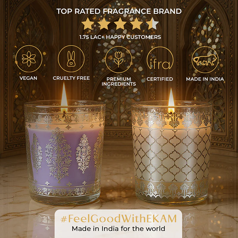 Pack of 2 Scented Votive Candles| Lavender, Mahogany| Festive Sheesh Mahal Collection, 2025-26 - Image 8