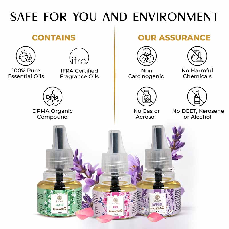Floral Scented Plugin Air Freshener Refill Pack of 3| 45ml Each - Image 3
