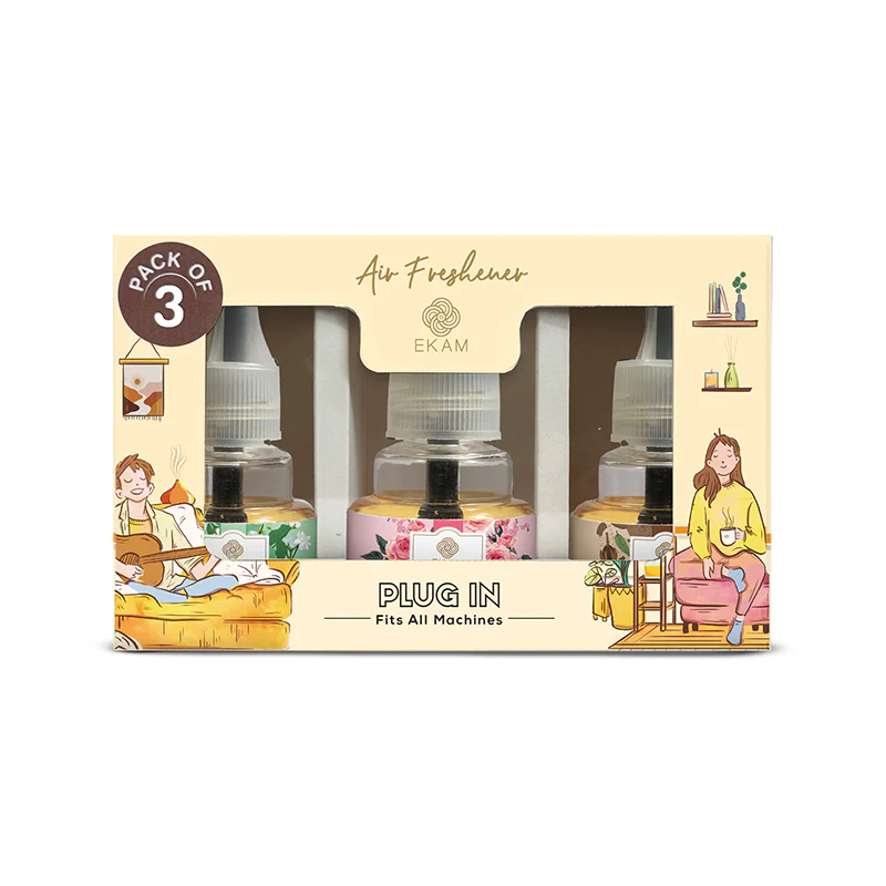 Pack of 3 Scented Air Freshener Plug-In Refill | Mahogany, Rose & Jasmine | 45 ml Each - Image 8