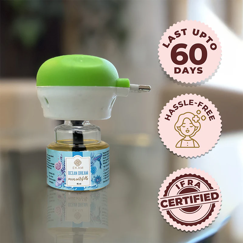 Pack of 3 Scented Air Freshener Plug-In Refill | Ocean Dream, Rose & Lemon Grass | 45 ml Each - Image 2