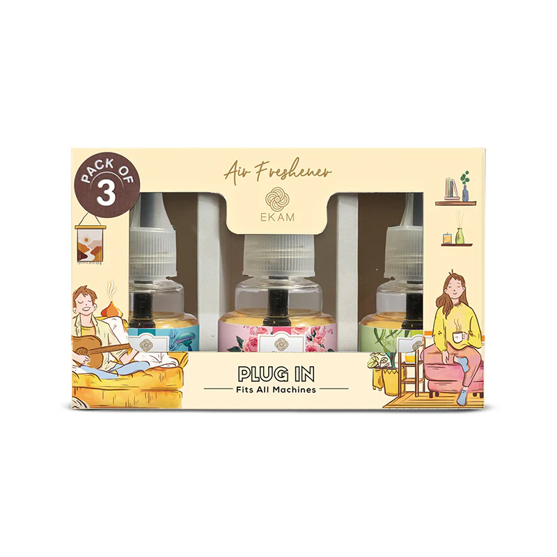 Pack of 3 Scented Air Freshener Plug-In Refill | Ocean Dream, Rose & Lemon Grass | 45 ml Each - Image 8