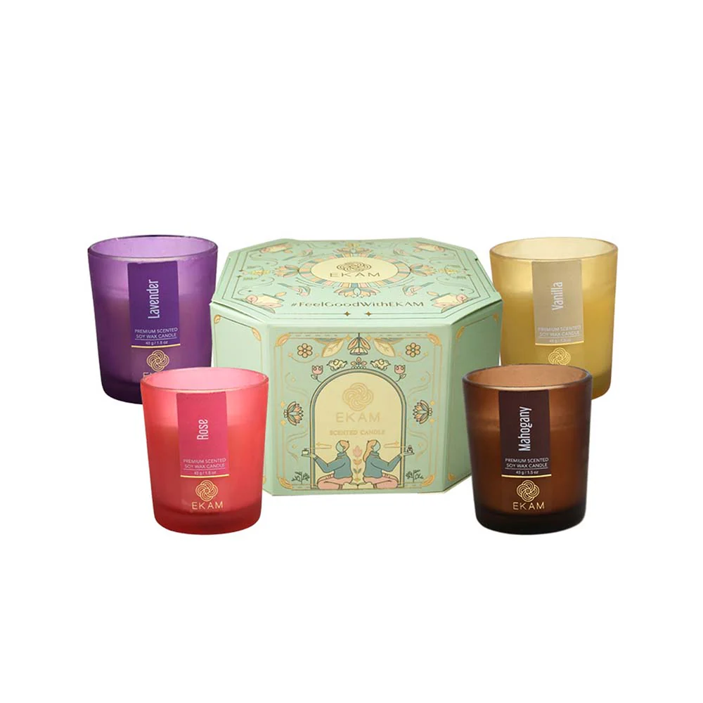 Pack of 4 Shot Glass Scented Candles – Mahogany, Lavender, Rose, Vanilla - Image 7