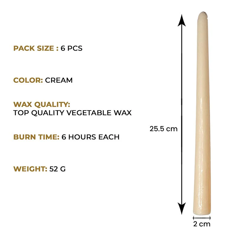 Pack of 6 Scented Taper Candles– Cedar & Mahogany - Image 4