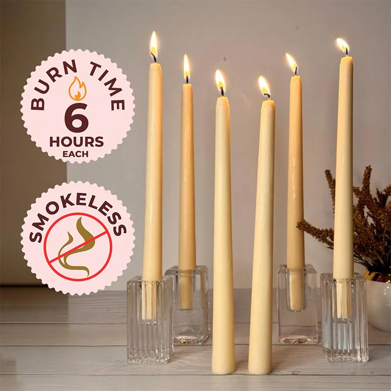 Pack of 6 Scented Taper Candles– Cedar & Mahogany - Image 6