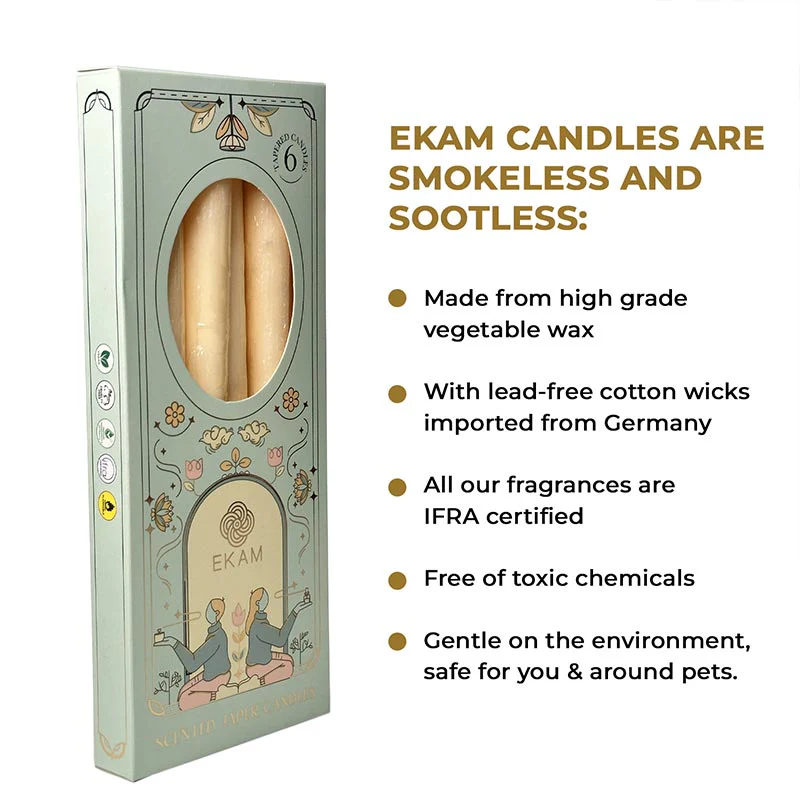 Pack of 6 Scented Taper Candles– Cedar & Mahogany - Image 9