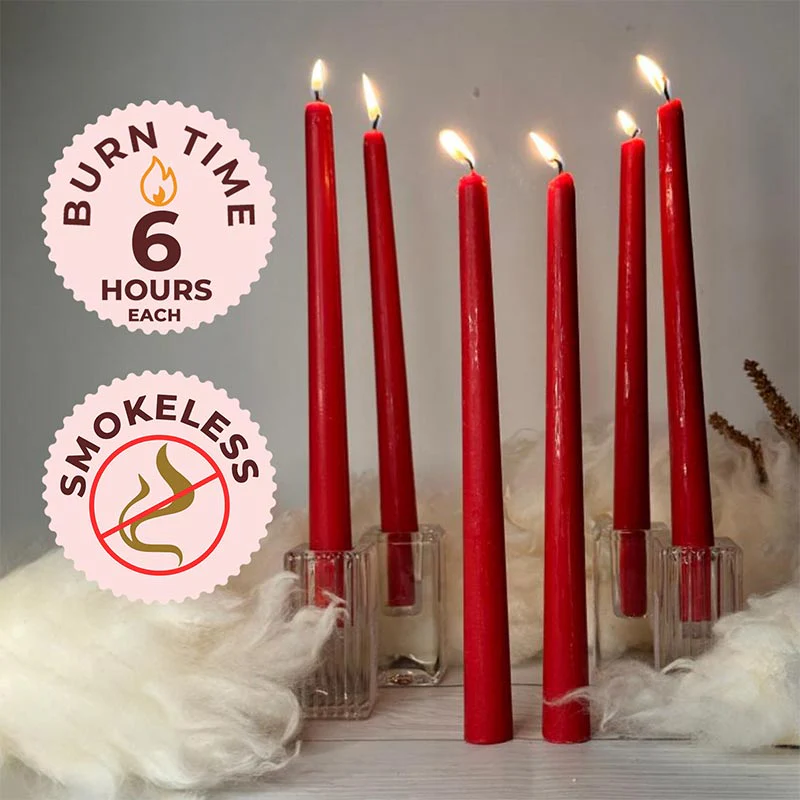 Pack of 6 Scented Taper Candles– Rose & Lily - Image 6