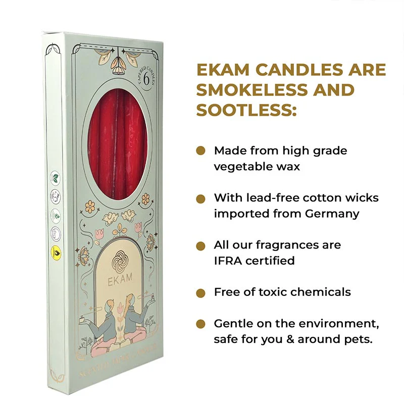 Pack of 6 Scented Taper Candles– Rose & Lily - Image 9