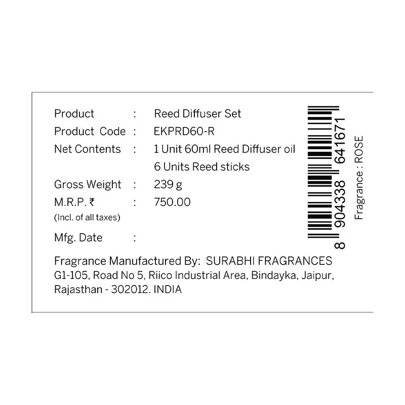 Rose Frosted Glass Reed Diffuser Set for Home, 60 ml - Image 10