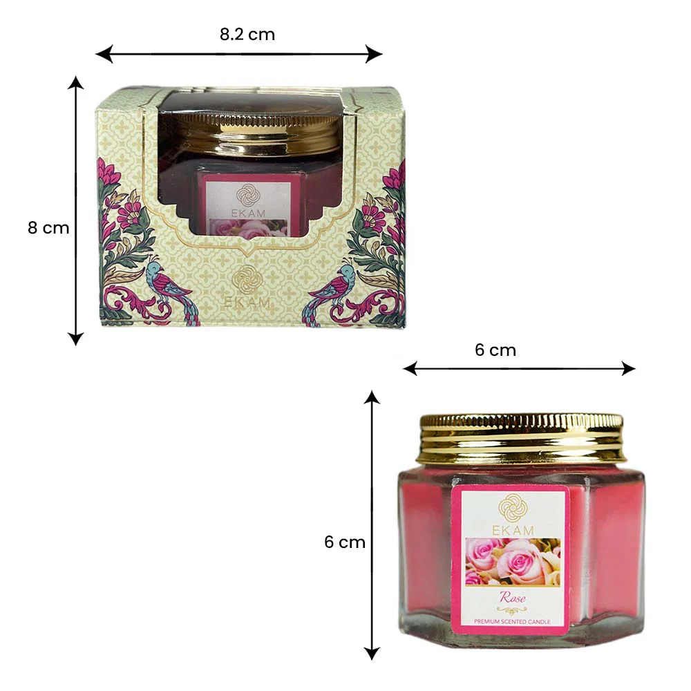Rose Hexa Jar Scented Candle - Image 10