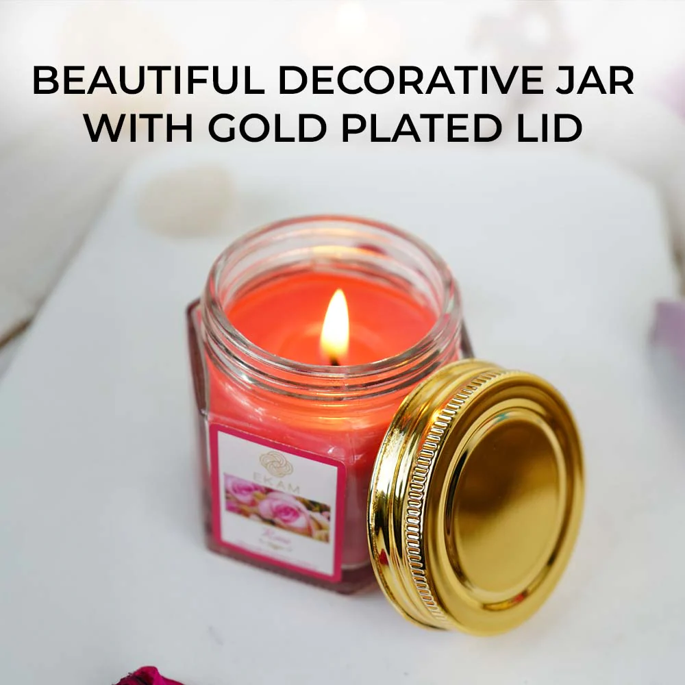 Rose Hexa Jar Scented Candle - Image 4