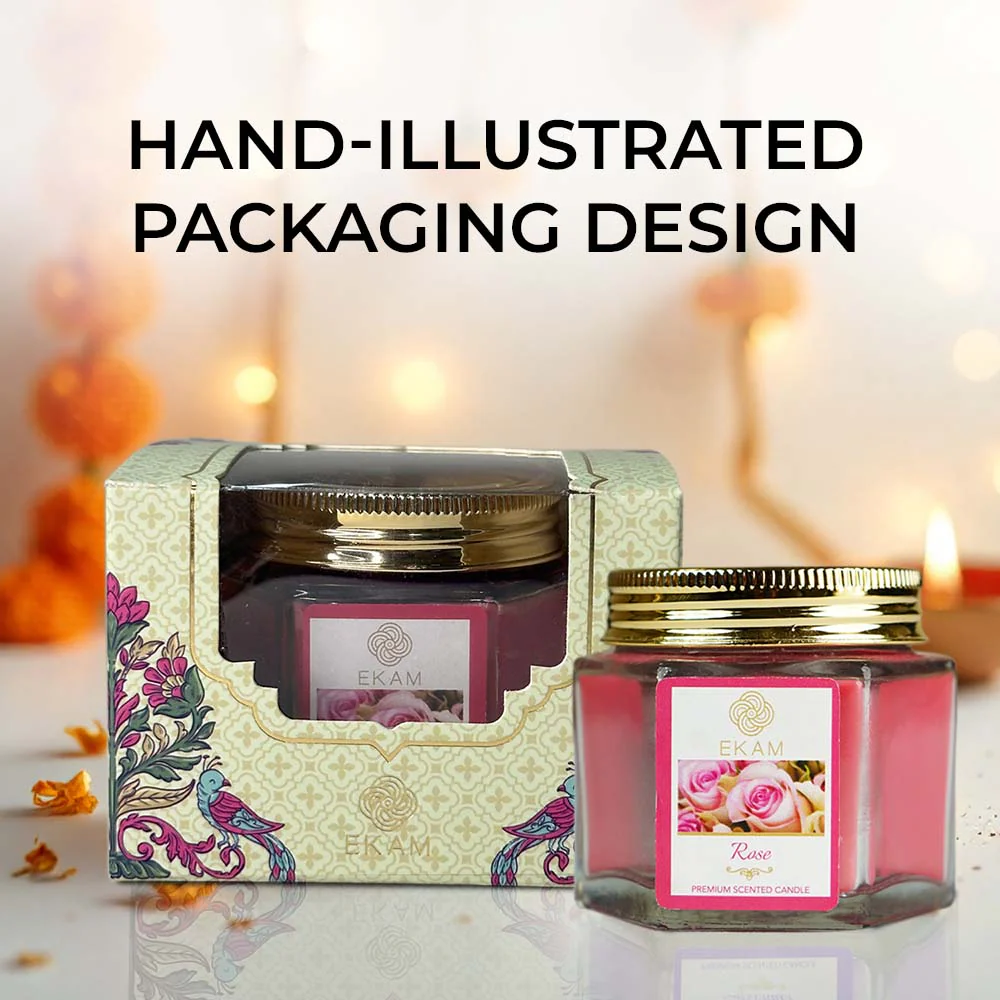 Rose Hexa Jar Scented Candle - Image 5