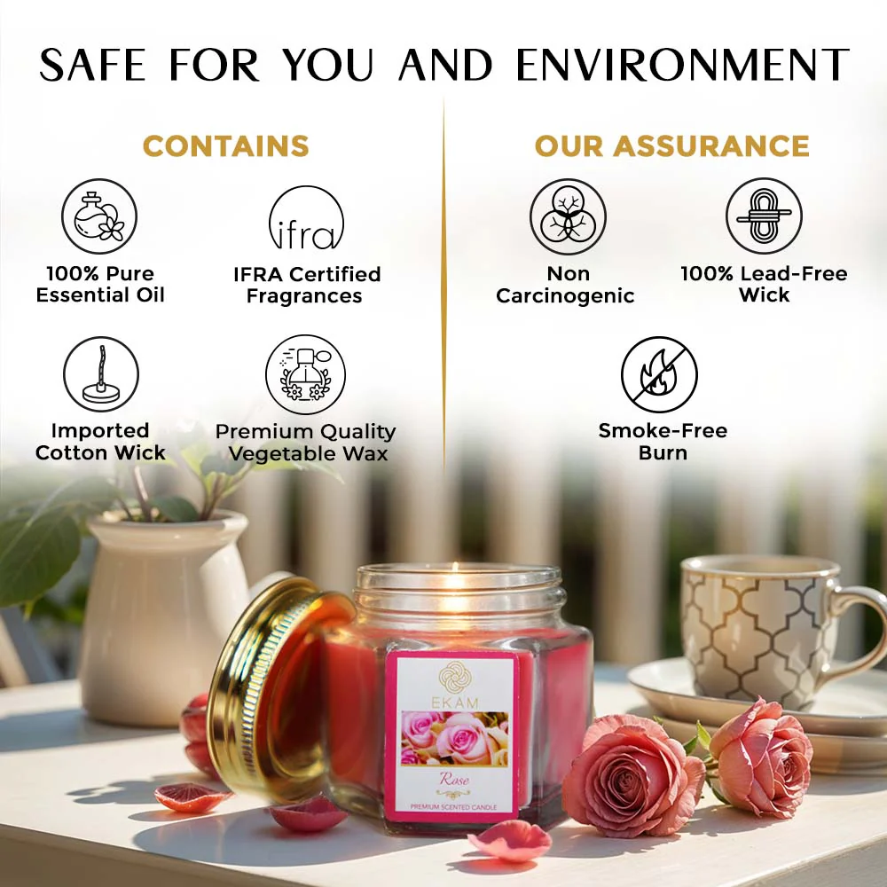 Rose Hexa Jar Scented Candle - Image 8