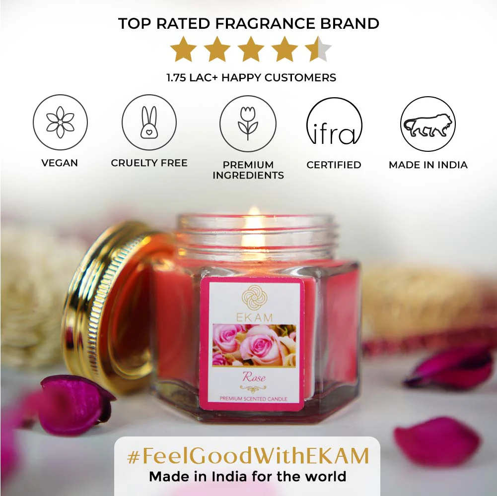 Rose Hexa Jar Scented Candle - Image 9